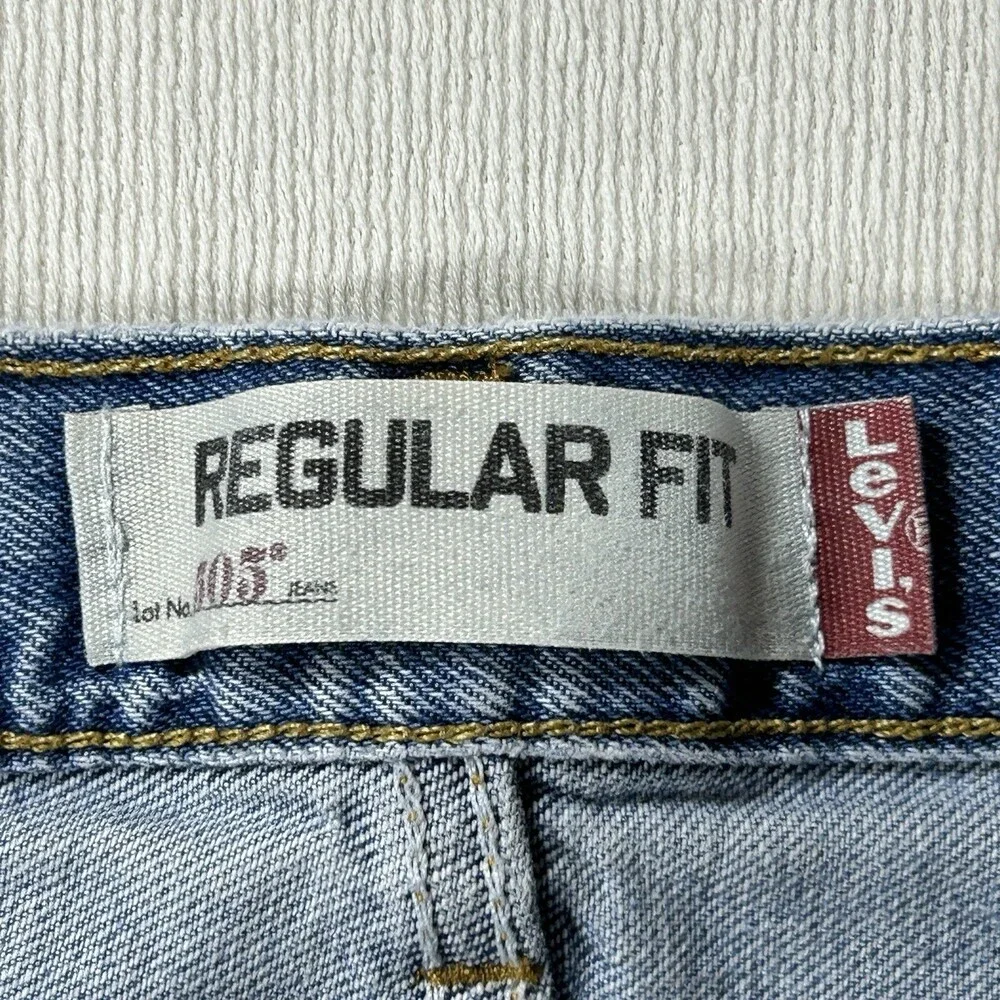 Levi's 505 Regular Fit Jeans Mens W40 L30 Light Wash Denim Blue